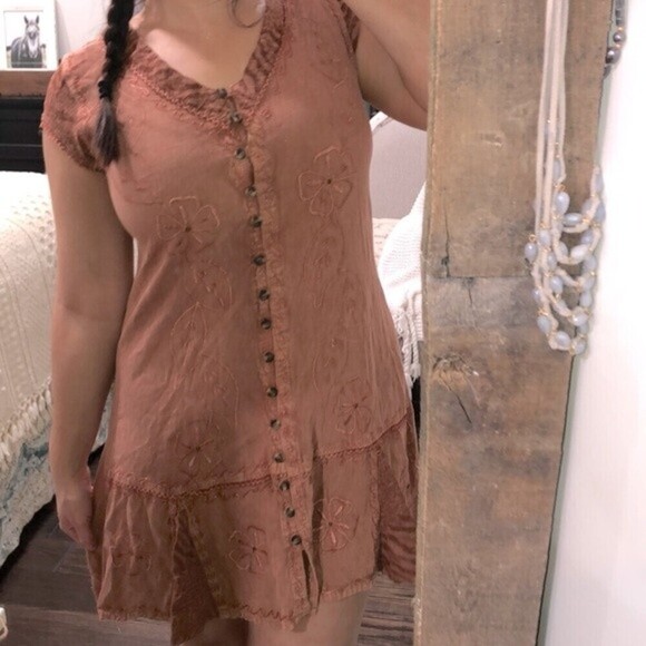 RAINFOREST café large vintage embroidered dress - Picture 4 of 7